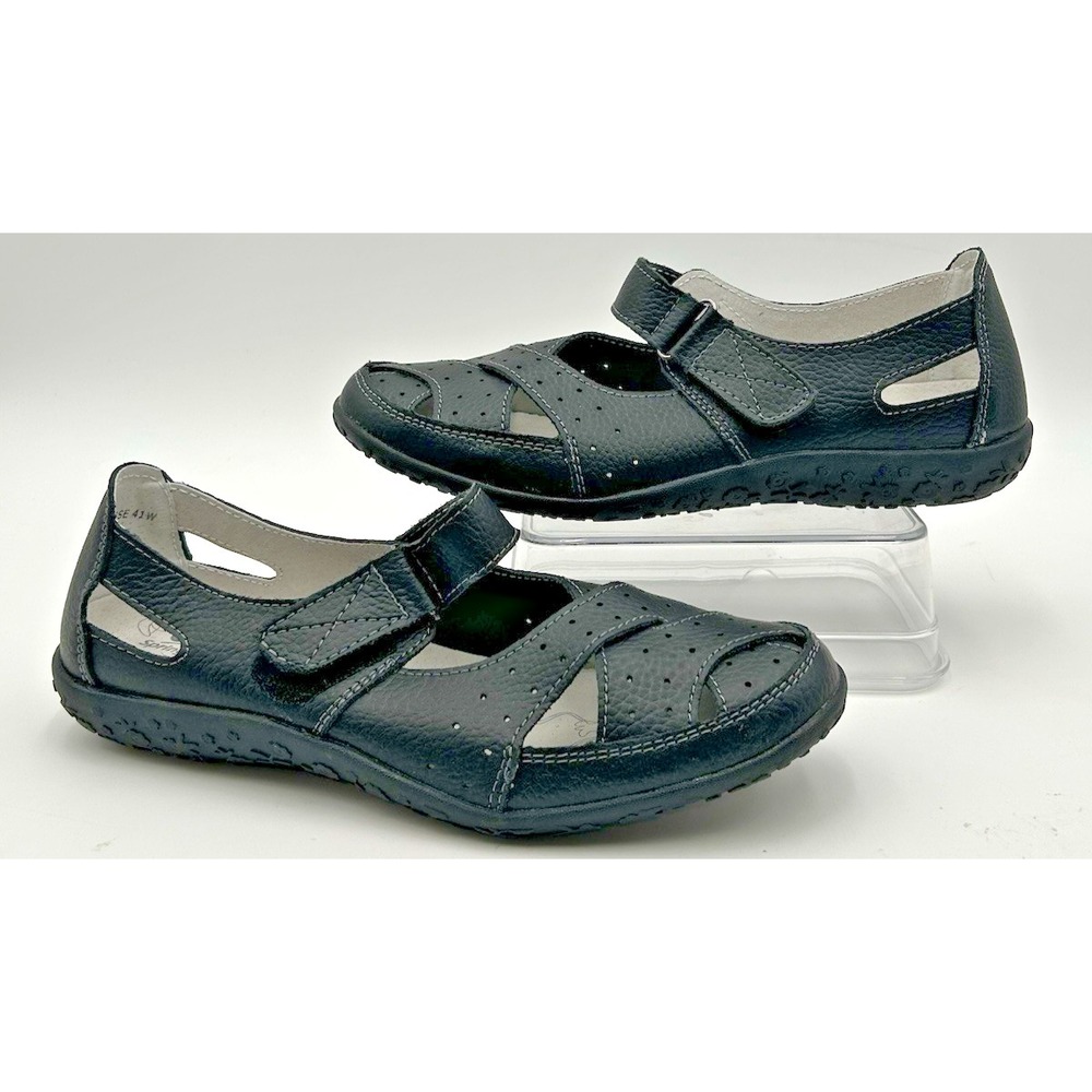 Spring Step-Streetwise Mary Jane Women 9.5 Wide 41 Black Leather Shoe‎